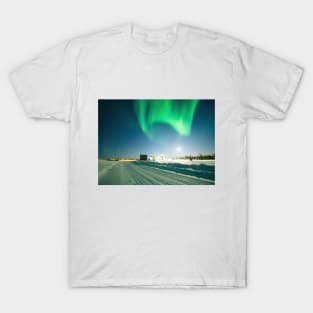 Moonlit Arctic Circle Aurora Borealis T-Shirt